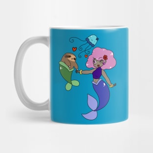 Mermaid Sloth and Jellyfish Mug